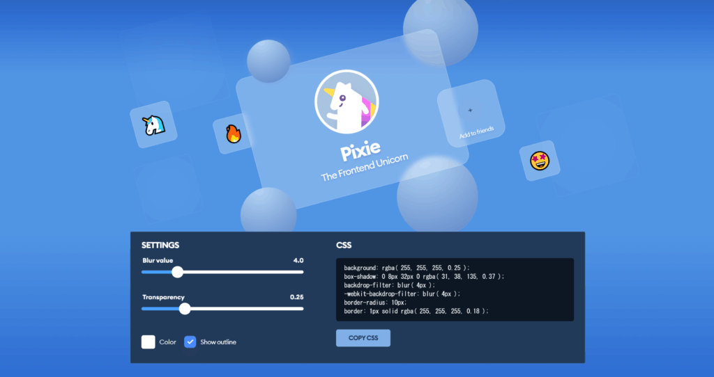 Glassmorphism CSS Generator