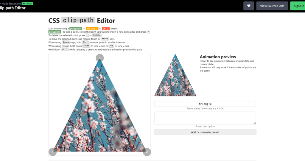CSS Clip-Path Editor