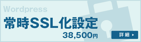 常時SSL化設定33,000円。詳細を見る。