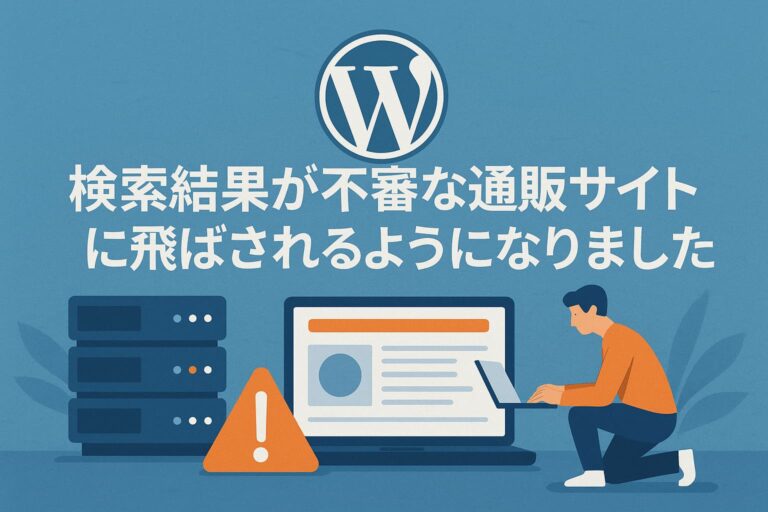 WordPressトラブル復旧事例┃検索結果が不審な通販サイトに飛ばされるようになりました